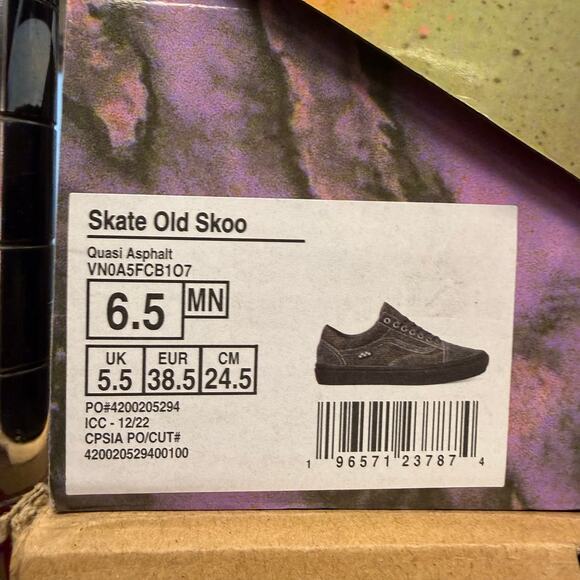 VANS X QUASI MEN\'S 6.5 SKATE OLD SKOOL QUASI ASPHALT NIB